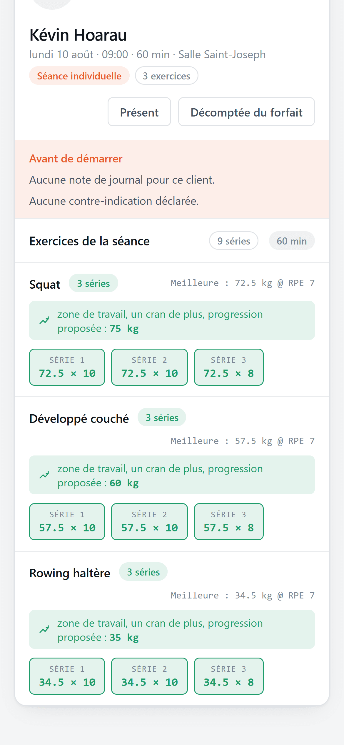 La saisie pendant la séance